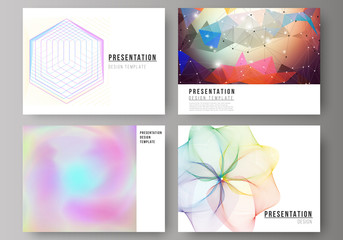 The minimalistic abstract vector illustration of the editable layout of the presentation slides design business templates. Abstract colorful geometric backgrounds in minimalistic design to choose from
