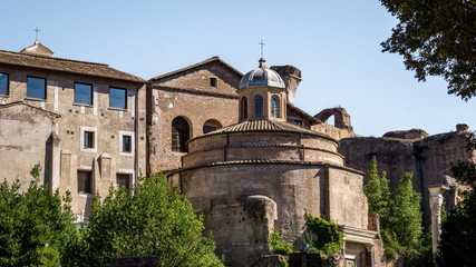 Fototapeta na wymiar Buildings in the Roman Forum, Rome, Italy