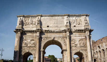 Fototapeta na wymiar Arch of Constantine outside the Colosseum, Rome, Italy