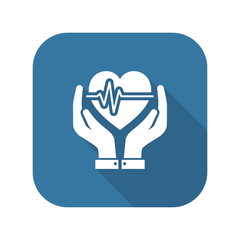 Heart Care Icon. Flat Design.
