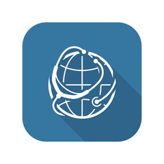 Global Health Care Icon. Flat Design.