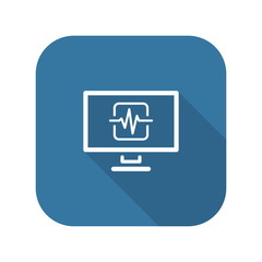 Cardiogram and Medical Services Icon. Flat Design.