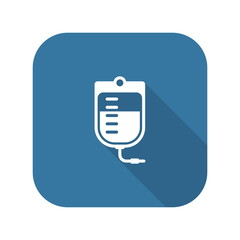 Blood Bag and Medical Services Icon. Flat Design.