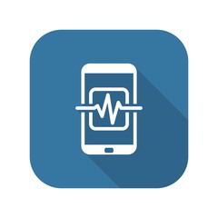 Mobile Medical Supervision Icon. Flat Design.