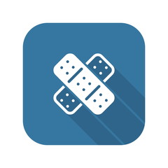 Band Aid and Medical Services Icon. Flat Design.
