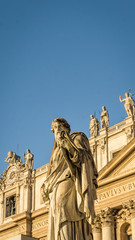 Fototapeta na wymiar Statue in front of Saint Peter's Basilica, Rome, Italy