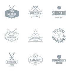 Operating theatre logo set. Simple set of 9 operating theatre vector logo for web isolated on white background