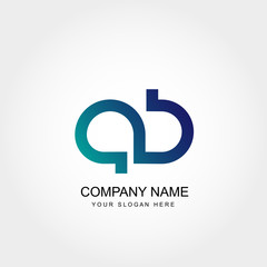 Initial Letter AB Logo Template