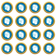 Pants pockets design icons set. Simple illustration of 16 pants pockets design icons set vector icons for web