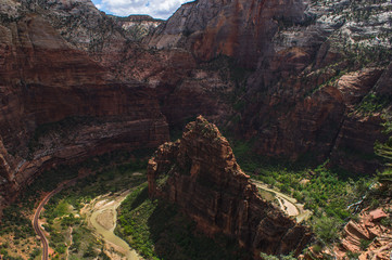 Bird's eye view of Zion Canyons, from Angel's landing 