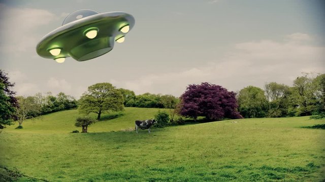 UFO alien abduction cow ufo unidentified flying object aliens close encounter 4k