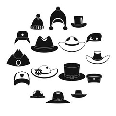 Headdress hat icons set. Simple illustration of 16 headdress hat vector icons for web