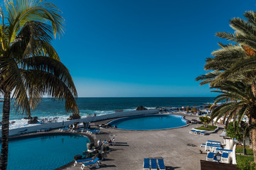 PUERTO DE LA CRUZ, TENERIFE / SPAIN - FEBRUARY 26 2018: Puerto de la Cruz beach
