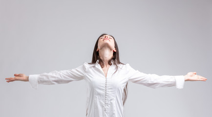Young woman enjoying a moment of peace