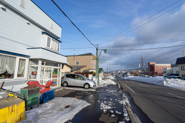 利尻島の鴛泊の町並み
