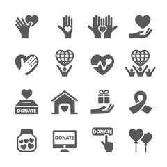 Charity icon set