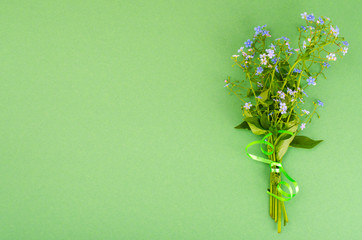 Small bouquet with blue flowers