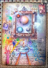 Gordijnen Straatkunst. Muurschildering en graffiti met raamkozijn op dromen en verbeelding © Rosario Rizzo