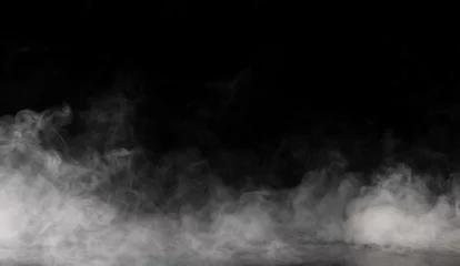 Foto op Plexiglas Rook Abstracte rook op zwarte achtergrond