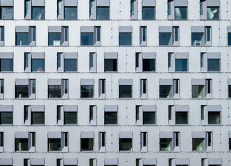 Pattern glass windows on residence building