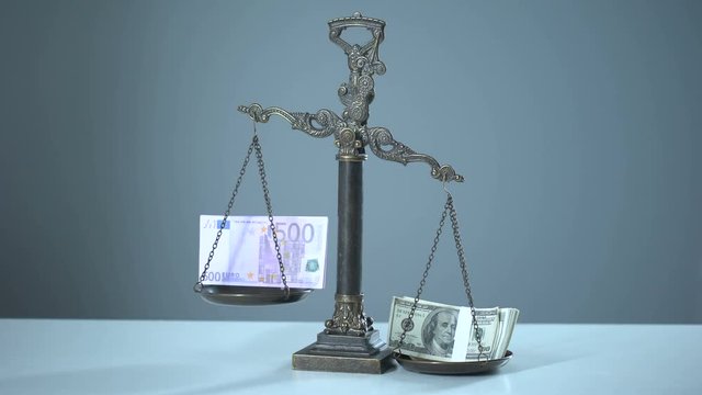 Euro weaker than dollar outweighing on scales, currency strength and stability