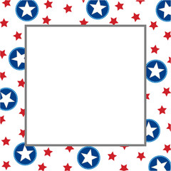 American abstract star flag frame with empty space for your text or images.
