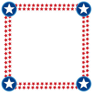 USA flag decoration frame template with empty space for your text or images.