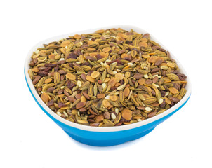 Mukhwas Indian Traditional Digestive Food Good to eat After Lunch or Dinner, Also Serve in Festival of Diwali, Holi, And For Guest. isolated on White Background