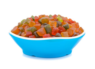 Colorful Fruit Sugar Candies Also Know as Boiled Sweeties, Tutti-Frutti or Sugar Plums isolated on white background