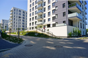 Fototapeta na wymiar New modern housing estate in Lodz