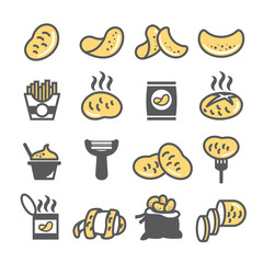 Potato icon set