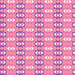 Abstract pattern. Eyes and eyelashes. Seamless vector print (background).