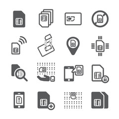Sim icon set