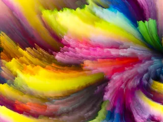 Papier Peint photo autocollant Mélange de couleurs Quickening of Fractal Color