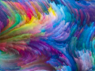 Crédence de cuisine en verre imprimé Mélange de couleurs Acceleration of Fractal Color