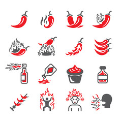 Chilli,Savory,Hot icon set