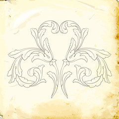 Vector baroque of vintage elements for design. 