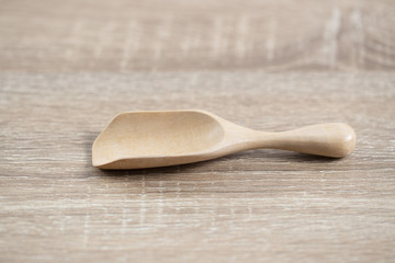 coffee spoon on the brown table