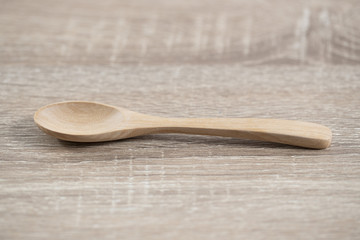 rice spoon wood on the brown table