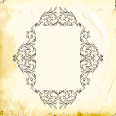 Vector baroque of vintage elements for design. 