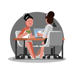 Woman get the credit card in bank