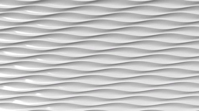 Grey plastic wavy lines. Loopable motion background