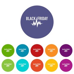 Black friday pulse icon. Simple illustration of black friday pulse vector icon for web