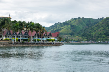 Fototapeta na wymiar Lake Toba in the Indonesian island of Sumatra