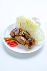 Sour rice sausage, Thailand local food, Street food of Thailand
