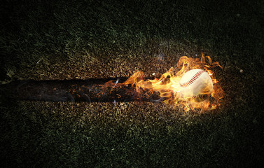 Ball burning in fire