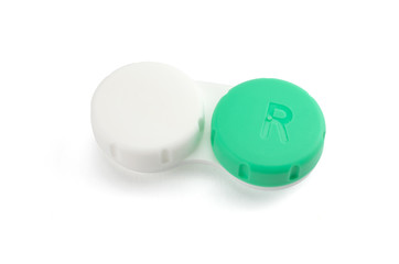Container for contact lenses isolation on a white background