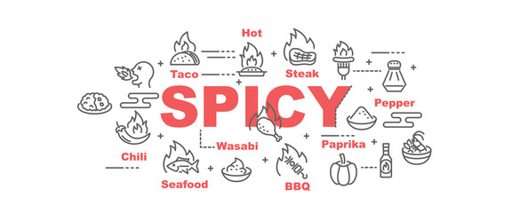 spicy food vector banner