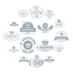 Shopping logo icons set. Simple illustration of 16 shopping logo vector icons for web