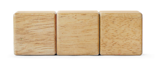 Wooden toy blocks is on white background with clipping path